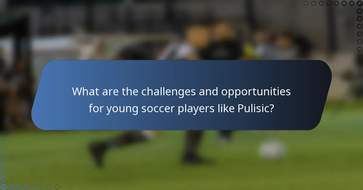 What are the challenges and opportunities for young soccer players like Pulisic?