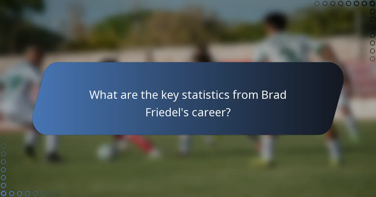 What are the key statistics from Brad Friedel's career?