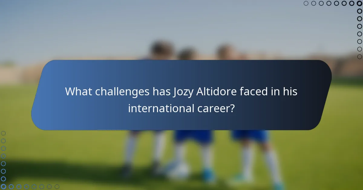 What challenges has Jozy Altidore faced in his international career?