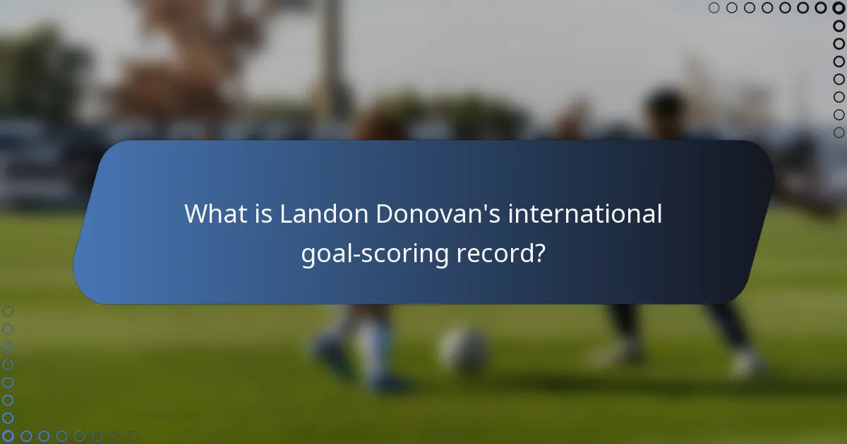 What is Landon Donovan's international goal-scoring record?