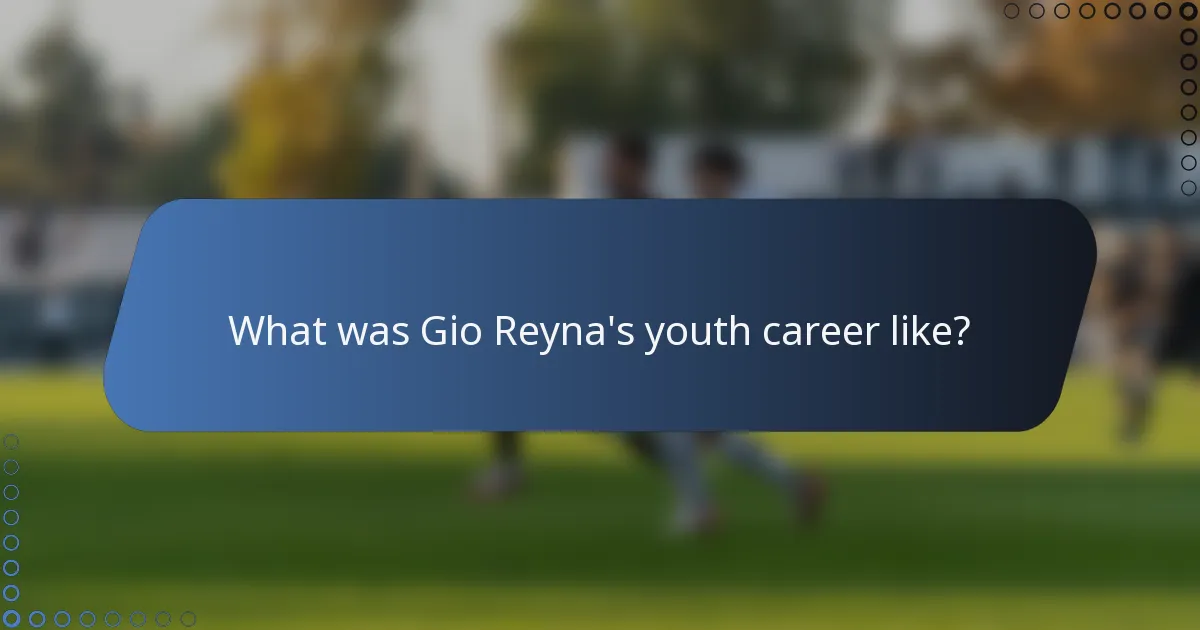 What was Gio Reyna's youth career like?
